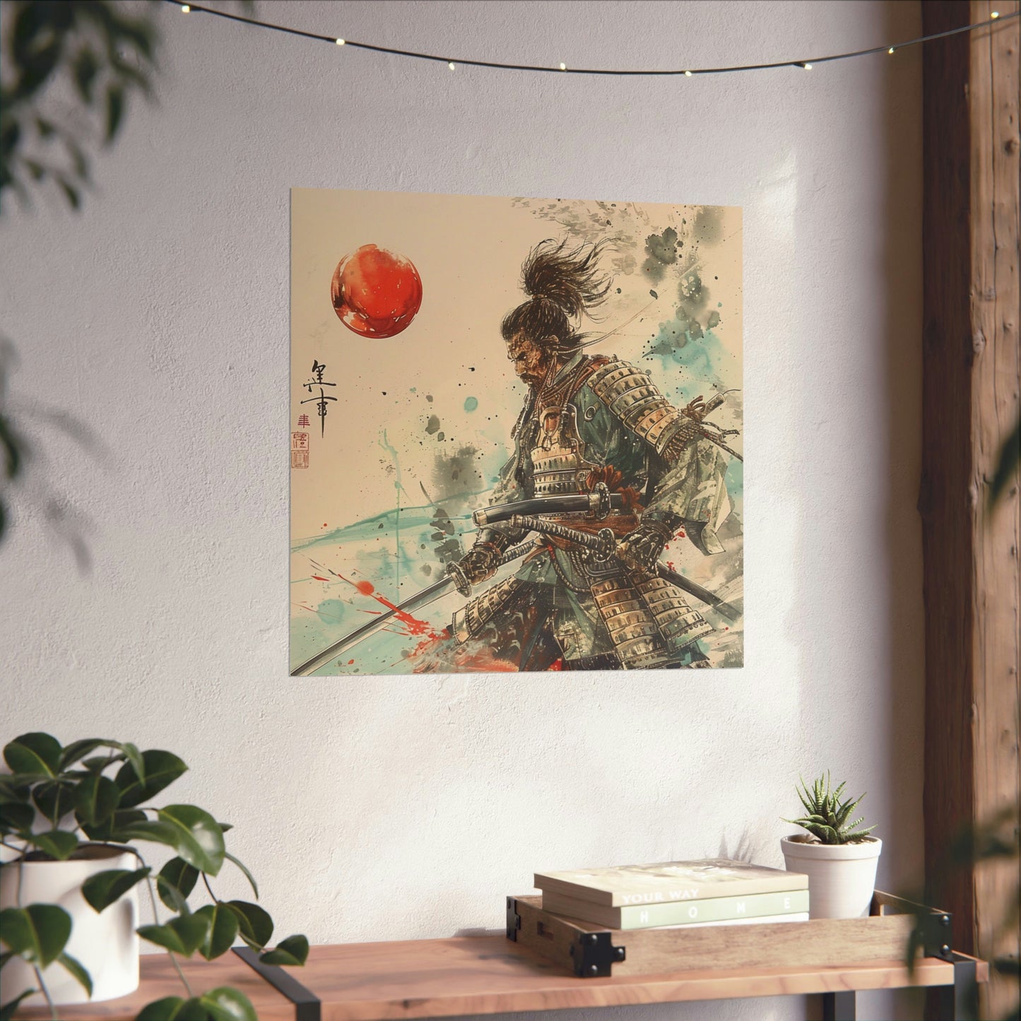 Samurai Last Stand Poster, Samurai in Japanese Art Style, Japanese Wall Art, Samurai Wall Art, Japanese Samurai Poster