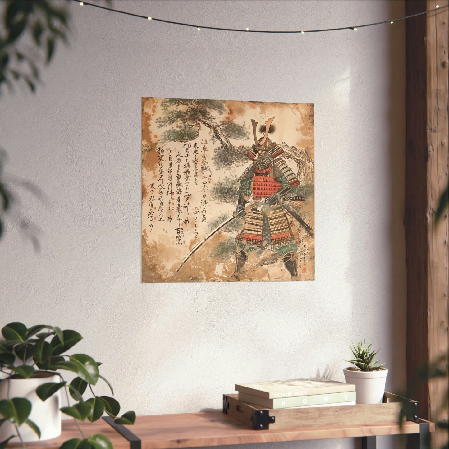 Samurai in Japanese Art Style, Japanese Wall Art, Samurai Wall Art, Japanese Samurai Poster, Japanese Samurai VIntage Wall Art