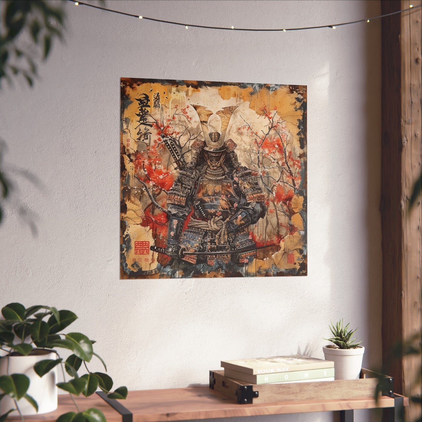 Samurai in Japanese Art Style, Japanese Wall Art, Samurai Art, Japanese Samurai Poster, Japanese VIntage Wall Art, High Quality Wall Art