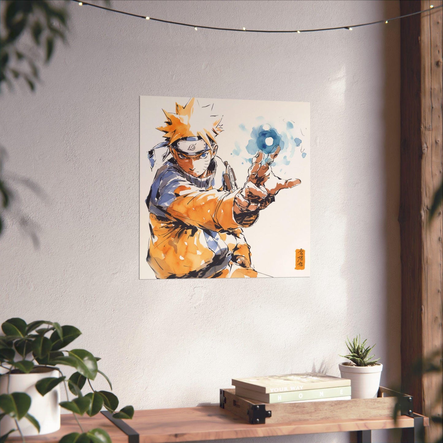 Naruto in Japanese Art Style, Japanese Fine Art, Anime Wall Art, High Quality Poster, Ink Wash Style, Naruto Poster, Naruto Wall Art