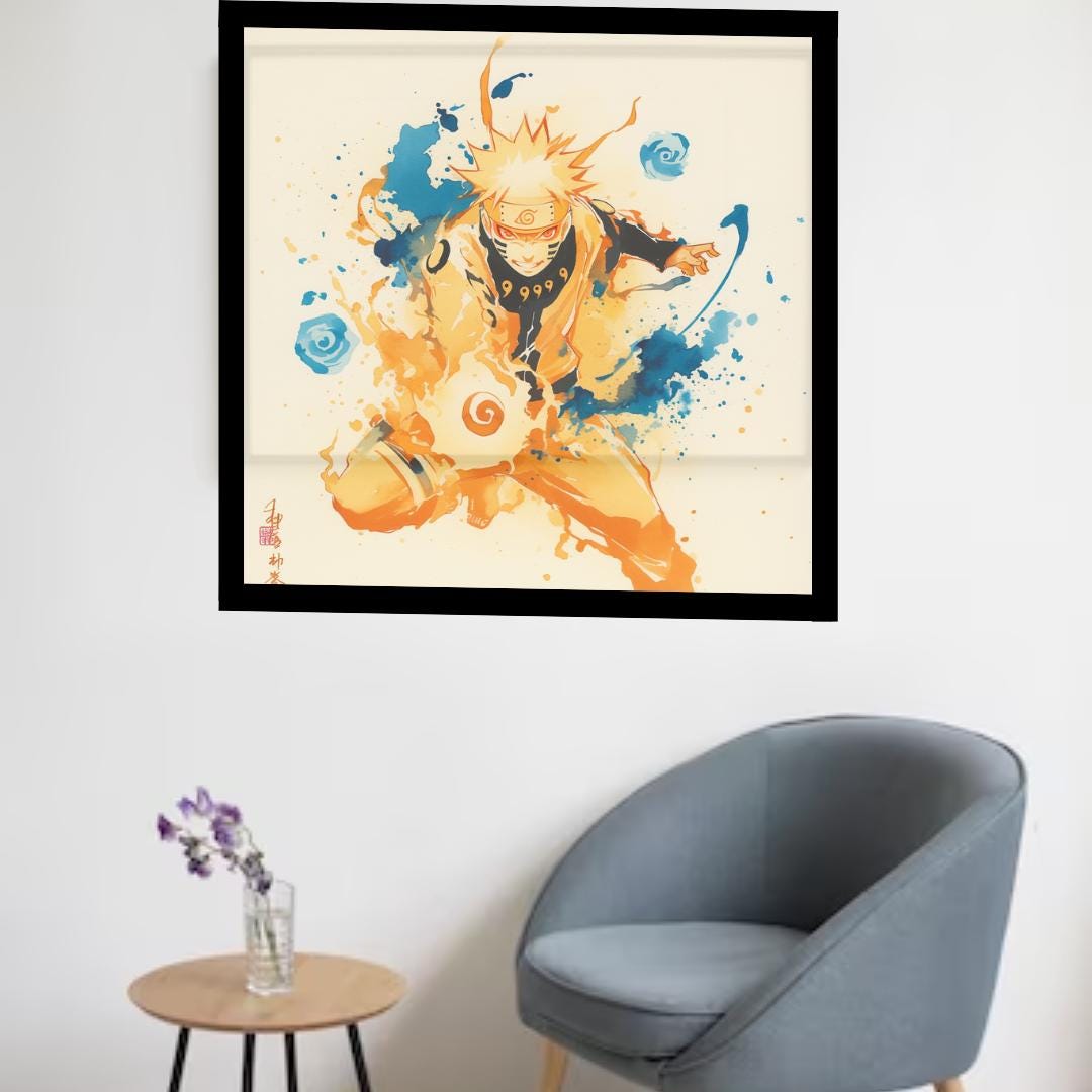 Sage Mode Naruto in Japanese Art Style, Japanese Fine Art, Anime Wall Art, High Quality Poster, Ink Wash Style, Naruto Poster, Naruto Art