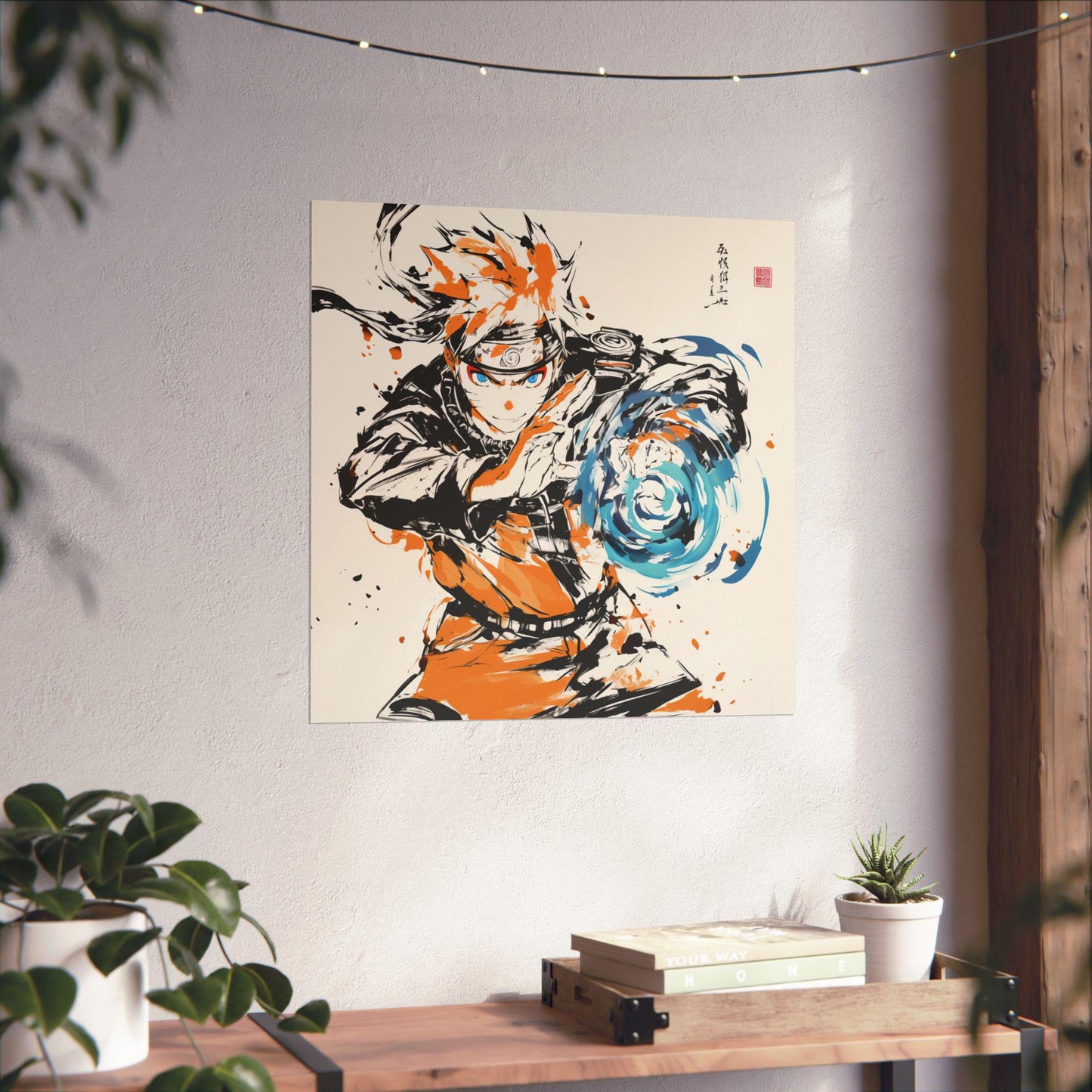 Naruto in Japanese Art Style, Japanese Fine Art, Anime Wall Art, High Quality Poster, Ink Wash Style, Naruto Poster, Naruto Wall Art