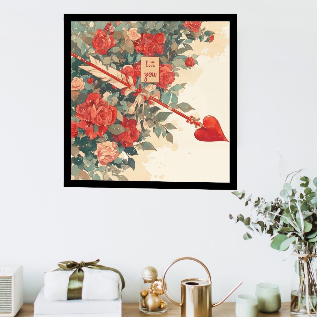 Love Yoy Poster in Japanese Art Style, Kitchen Wall Art, Valentine Day Poster, Holiday Gift for Friend, Gift For Her, Gift For Mom